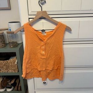 Arie orange cropped muscle tank